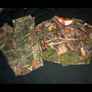 SHE hunting camo shirt and pant combo
